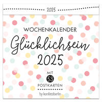 Postkartenkalender Glücklichsein 2025 by konfettiberlin