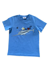 Globi T-Shirt Schwertfisch, blau,110/116
