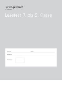 sprachgewandt 2. bis 9. Klasse / Lesetest 7. bis 9. Klasse à 10 Stück