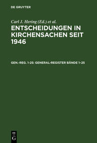 Entscheidungen in Kirchensachen seit 1946 / General-Register Bände 1–25