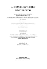 Althochdeutsches Wörterbuch / Band VIII,1: S–Sn. 4.-9. Lieferung