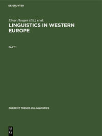 Linguistics in Western Europe / Linguistics in Western Europe. Part 1