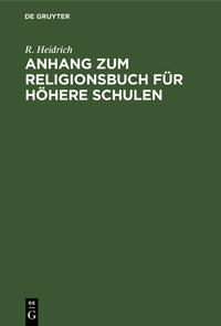 Anhang zum Religionsbuch für höhere Schulen