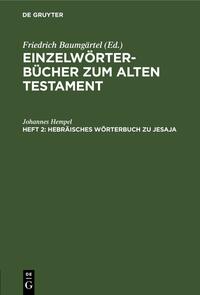 Einzelwörterbücher zum Alten Testament / Hebräisches Wörterbuch zu Jesaja