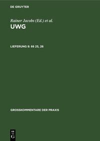 UWG / §§ 25, 26