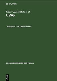 UWG / Rabattgesetz