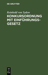 Konkursordnung mit Einführungsgesetz