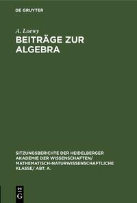 Beiträge zur Algebra