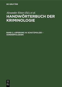 Handwörterbuch der Kriminologie / Schutzpolizei – Sonderpolizeien