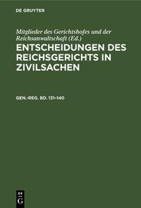 Entscheidungen des Reichsgerichts in Zivilsachen