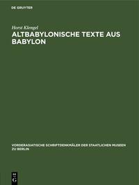 Altbabylonische Texte aus Babylon