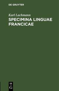Specimina linguae francicae