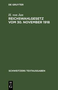 Reichswahlgesetz vom 30. November 1918