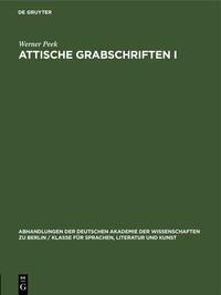 Attische Grabschriften I