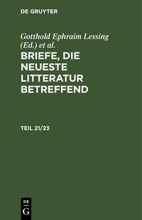 Briefe, die neueste Litteratur betreffend / Briefe, die neueste Litteratur betreffend. Teil 21/23