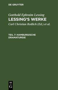 Gotthold Ephraim Lessing: Lessing’s Werke / Hamburgische Dramaturgie