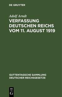 Verfassung Deutschen Reichs vom 11. August 1919