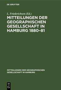 Mitteilungen der Geographischen Gesellschaft in Hamburg 1880–81