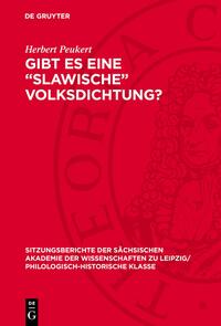 Gibt es eine „Slawische” Volksdichtung?