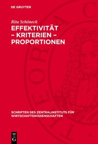 Effektivität – Kriterien – Proportionen