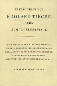 Festschrift für Edouard Tieche