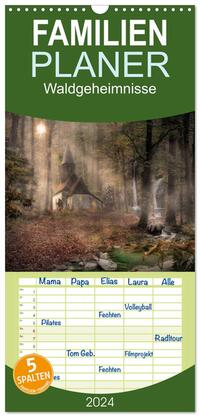 Familienplaner 2024 - Waldgeheimnisse mit 5 Spalten (Wandkalender, 21 x 45 cm) CALVENDO