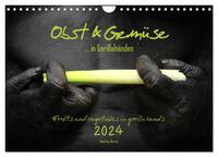 OBST & GEMÜSE in Gorillahänden (Wandkalender 2024 DIN A4 quer), CALVENDO Monatskalender