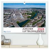 Zürcher Luftbildkalender 2024 (hochwertiger Premium Wandkalender 2024 DIN A2 quer), Kunstdruck in Hochglanz