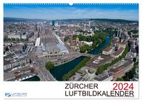 Zürcher Luftbildkalender 2024 (Wandkalender 2024 DIN A2 quer), CALVENDO Monatskalender