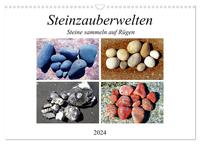 Steinzauberwelten - Steine sammeln auf Rügen (Wandkalender 2024 DIN A3 quer), CALVENDO Monatskalender