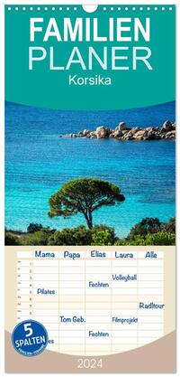Familienplaner 2024 - Korsika mit 5 Spalten (Wandkalender, 21 x 45 cm) CALVENDO