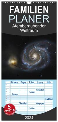 Familienplaner 2024 - Atemberaubender Weltraum mit 5 Spalten (Wandkalender, 21 x 45 cm) CALVENDO