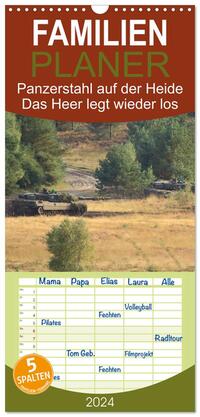Familienplaner 2024 - Panzerstahl auf der Heide – Das Heer legt wieder los mit 5 Spalten (Wandkalender, 21 x 45 cm) CALVENDO
