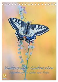 Kunterbuntes Gartenleben - Schmetterlinge in Gärten und Parks (Tischkalender 2024 DIN A5 hoch), CALVENDO Monatskalender