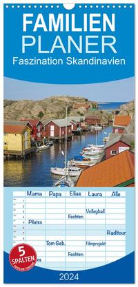 Familienplaner 2024 - Faszination Skandinavien mit 5 Spalten (Wandkalender, 21 x 45 cm) CALVENDO