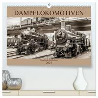 Dampflokomotiven - dampfende Stahlkolosse (hochwertiger Premium Wandkalender 2024 DIN A2 quer), Kunstdruck in Hochglanz