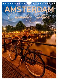 AMSTERDAM Charmantes Stadtherz (Wandkalender 2024 DIN A4 hoch), CALVENDO Monatskalender