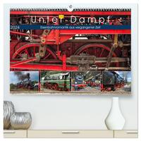 Unter Dampf - Eisenbahnromantik aus vergangener Zeit (hochwertiger Premium Wandkalender 2024 DIN A2 quer), Kunstdruck in Hochglanz