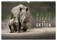 WILDE TIERE IN AKTION (Wandkalender 2024 DIN A3 quer), CALVENDO Monatskalender