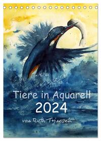 Tiere in Aquarell 2024 - von Ruth Trinczek (Tischkalender 2024 DIN A5 hoch), CALVENDO Monatskalender