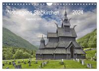 Norwegens Stabkirchen (Wandkalender 2024 DIN A4 quer), CALVENDO Monatskalender
