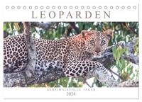 Leoparden - Geheimnisvolle Jäger (Tischkalender 2024 DIN A5 quer), CALVENDO Monatskalender