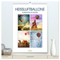 Heißluftballone - Romantische Bilder (hochwertiger Premium Wandkalender 2024 DIN A2 hoch), Kunstdruck in Hochglanz