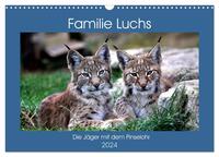 Familie Luchs - Die Jäger mit dem Pinselohr (Wandkalender 2024 DIN A3 quer), CALVENDO Monatskalender