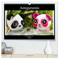Amigurumi - Die gehäkelte Welt (hochwertiger Premium Wandkalender 2024 DIN A2 quer), Kunstdruck in Hochglanz