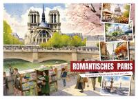 Romantisches Paris (Wandkalender 2024 DIN A2 quer), CALVENDO Monatskalender