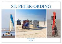 ST. PETER ORDING Strand und Meer (Wandkalender 2024 DIN A2 quer), CALVENDO Monatskalender