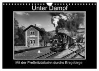 Unter Dampf - Mit der Preßnitztalbahn durchs Erzgebirge (Wandkalender 2024 DIN A4 quer), CALVENDO Monatskalender