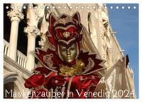 Maskenzauber in Venedig 2024 (Tischkalender 2024 DIN A5 quer), CALVENDO Monatskalender