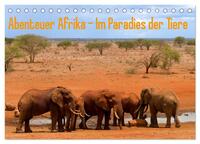 Abenteuer Afrika - Im Paradies der Tiere (Tischkalender 2024 DIN A5 quer), CALVENDO Monatskalender